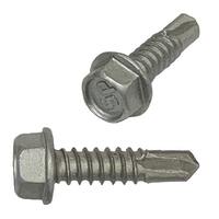#12-14 x 1" Hex Washer Head, Self-Drilling Screw, #3 Point, Climaseal Coated